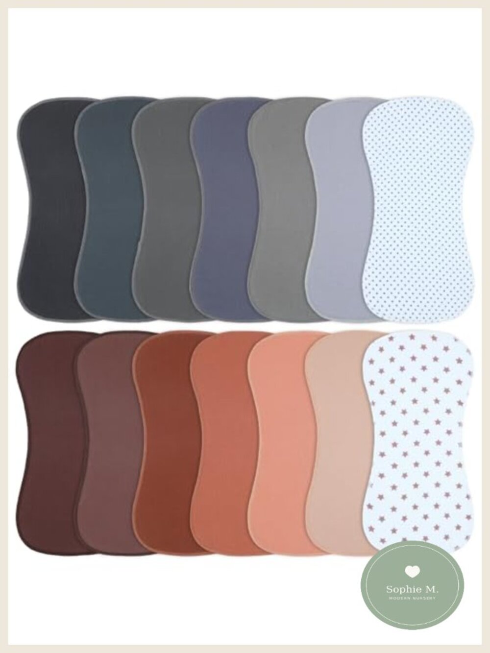 Muslin Burp Cloths 19x9 Cotton Terry Absorbent 14-Pack Baby Shower Gift